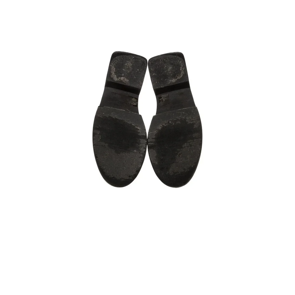 Ganni Leather Crystal Embellished Loafers Womens 7 White Good Chunky Lug Sole - Picture 6 of 6